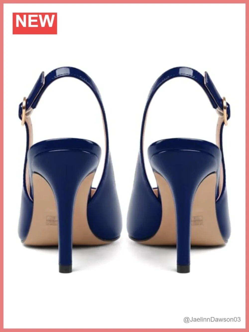 Patent Leather Slingback Heels, Closed Toe Stiletto Pumps 3.5-inch